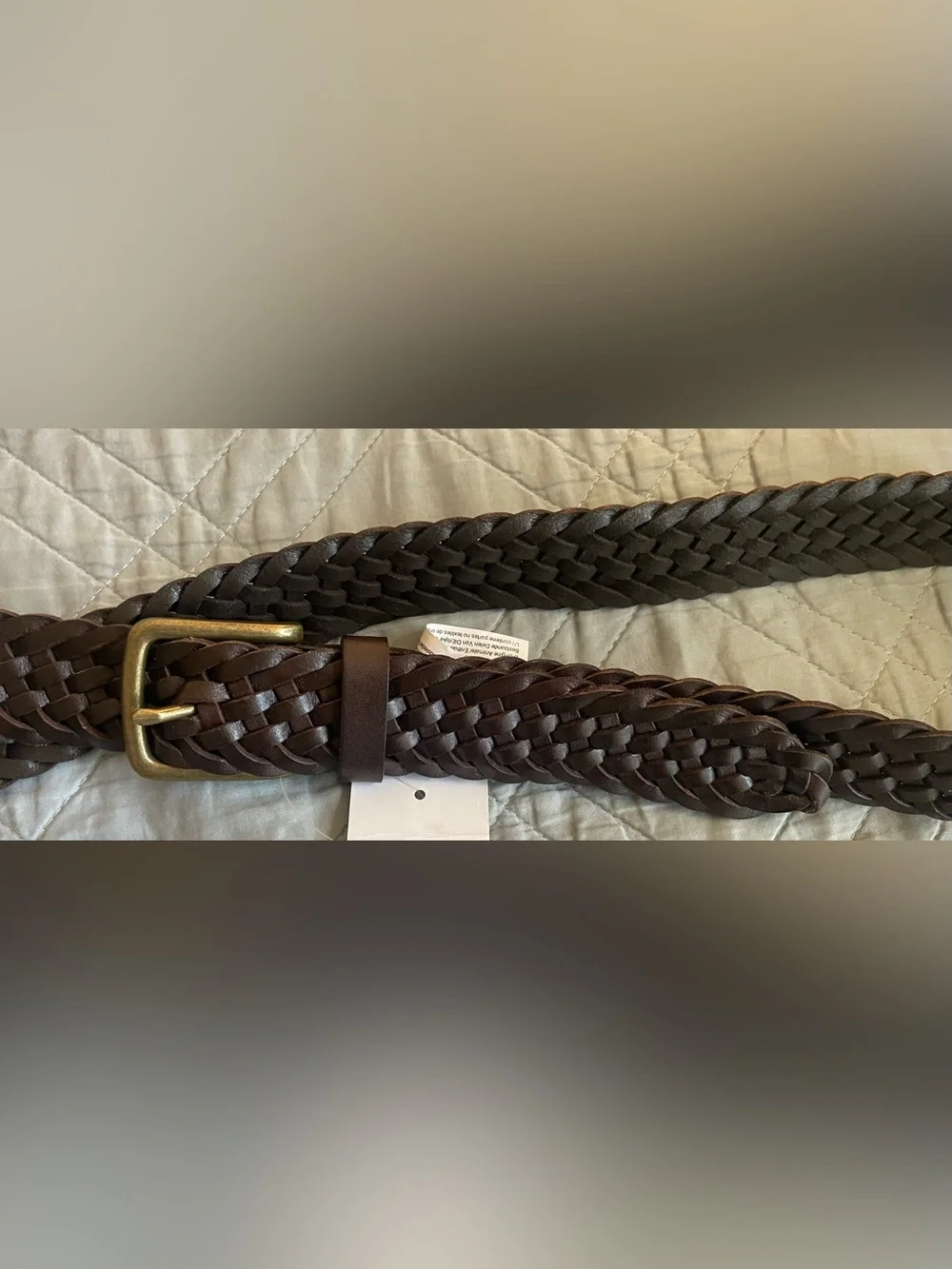 J. CREW Vegetable-Tanned Leather Braided Belt in Dark Brown Size XL NWT $69.50